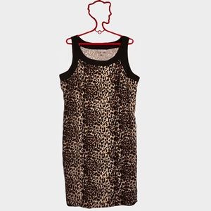 Animal print sleeveless dress plus size